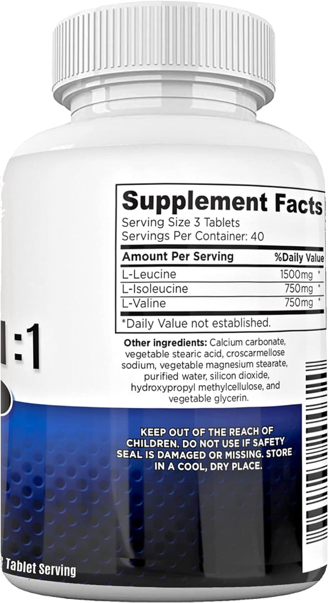 BCAA 2:1:1 Branched Chain Amino Acids Capsules for Muscle Recovery, Energy & Endurance – Vegan Pre & Post Workout Supplement with L-Leucine, L-Isoleucine & L-Valine 120 Tablets by Neonutrix Sports