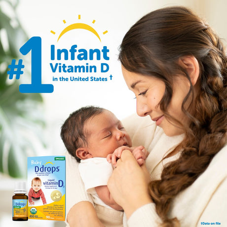 Baby Ddrops Liquid Organic Vitamin D3 Drops, 400 IU per Drop, 90 Drops, 0.08 Fl Oz