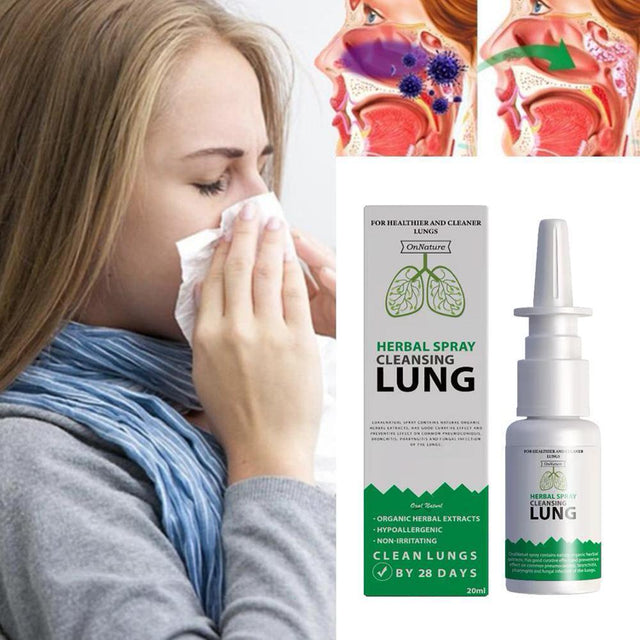 Lung Detox Herbal Cleanser Spray for Smokers Clear Nasal Congestion, Lung Cleanse for Smokers