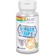 Solaray Ginger Trips Travel Aid | Root Extract | Healthy Digestive Support W/ Honey, Stevia & Molasses | 60 Chewables