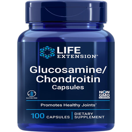 Life Extension Glucosamine/Chondroitin Capsules - Advanced Formula for Healthy Cartilage, Knee Support & Joints Strength - Gluten-Free, Non-Gmo - 100 Capsules