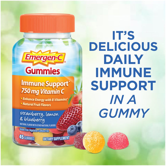 Emergen-C Adult Vitamin C Gummies for Immune Support, Fruit, 45 Ct