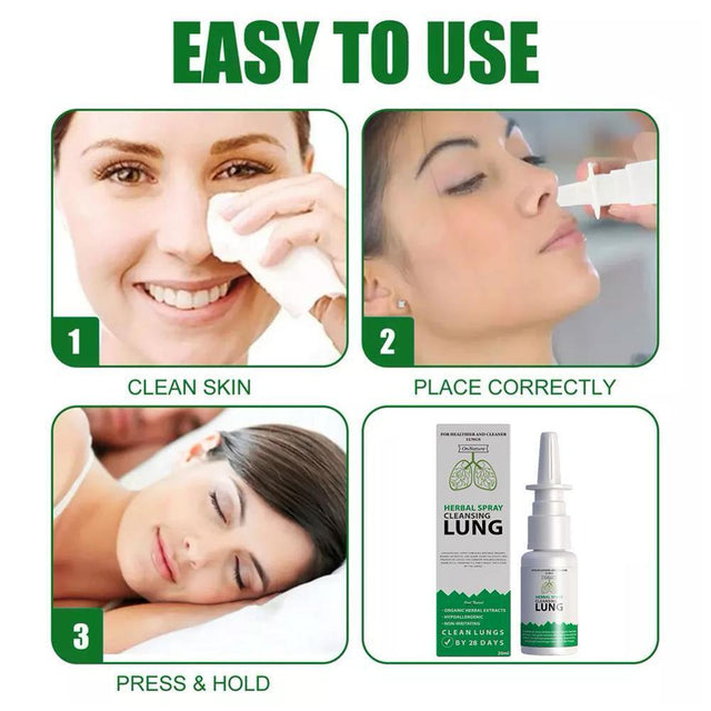 Lung Detox Herbal Cleanser Spray for Smokers Clear Nasal Congestion, Lung Cleanse for Smokers