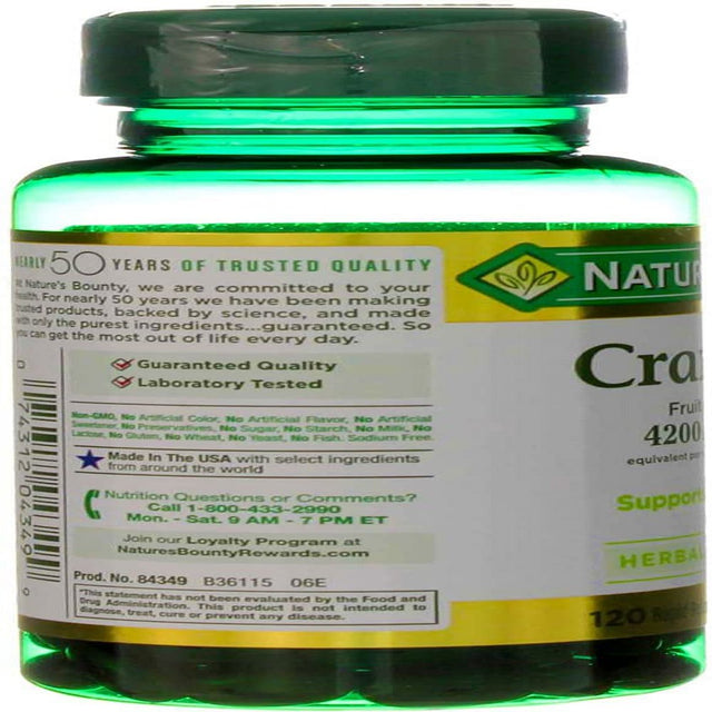 Nature'S Bounty Cranberry Fruit 4200 Mg, plus Vitamin C Softgels, 120 Ea (Pack of 6)