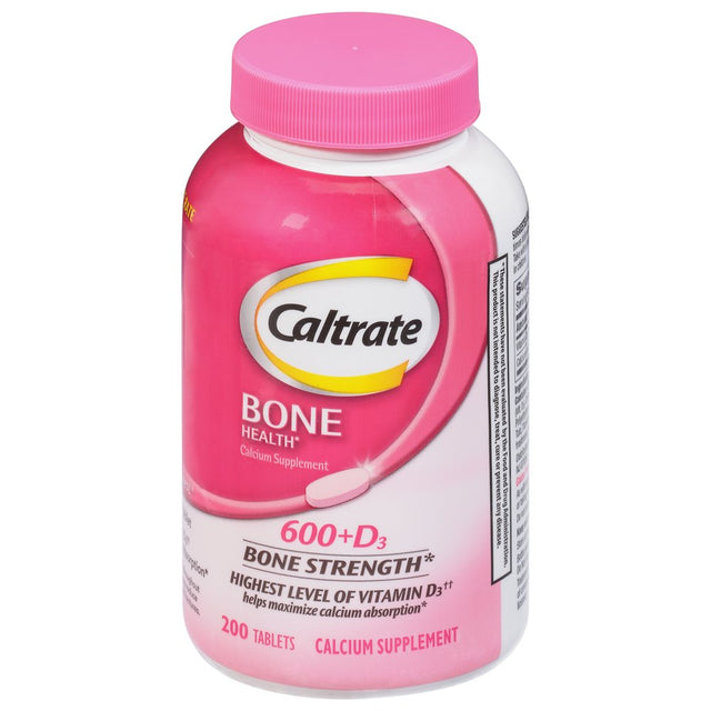 Caltrate 600+D3 Calcium and Vitamin D Supplement Tablets - 200 Count