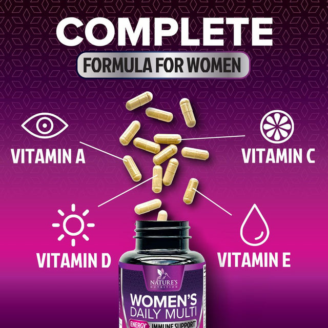 Womens Multivitamin - for Daily Energy & Immune Health Support with Vitamins A, B12, C, D3, Zinc & Biotin, Multivitamin for Women, Non GMO & Gluten Free Women'S Vitamin Supplement - 120 Capsules