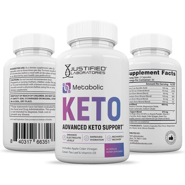 (2 Pack) Metabolic Keto ACV Pills 1275Mg Alternative to Gummies Dietary Supplement 120 Capsules