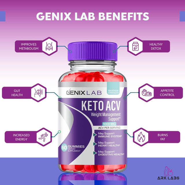 (3 Pack) Genix Lab Keto ACV Gummies - Apple Cider Vinegar Supplement for Weight Loss - Energy & Focus Boosting Dietary Supplements for Weight Management & Metabolism - Fat Burn - 180 Gummies