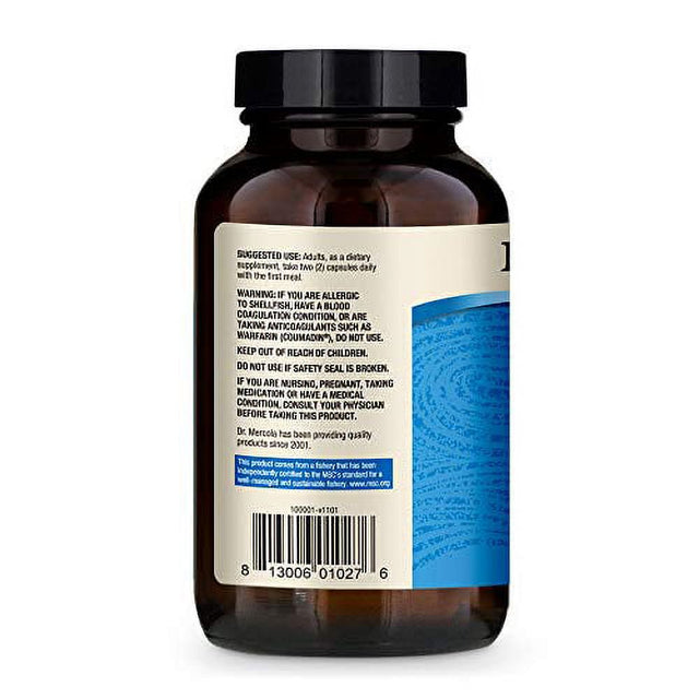 Dr. Mercola, Antarctic Krill Oil, 90 Servings (180 Capsules), Support a Healthy Heart, Overall Joint Comfort and Immune Function, MSC Certified, Non GMO, Soy-Free, Gluten Free