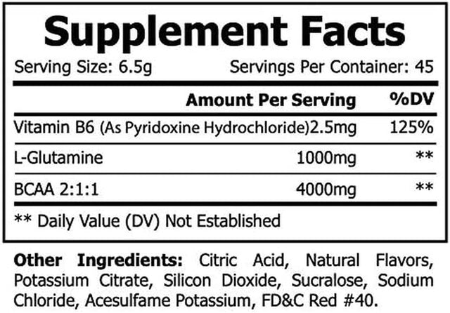 Branched Chain Amino Acids (Bcaas) Shock Powder- Fruit Punch for Muscle Recovery, Endurance, and Focus- 45 Servings