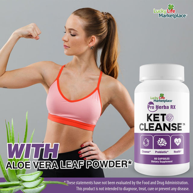 Pro Herba RX KETO CLEANSE - Herbal Formula W/ Probiotics - Keto Cleanse & Detox Naturally - Numerous Health Benefits - Help Cleanse Body of Toxins & Impurities - Support Energy, Digestion & Gut Health