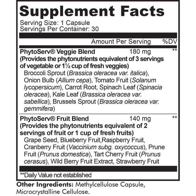 Codeage Instantfood Five a Day, 15 Fruits & Vegetables All-In-One Capsule, Whole Food Vegan Blend, 30 Ct