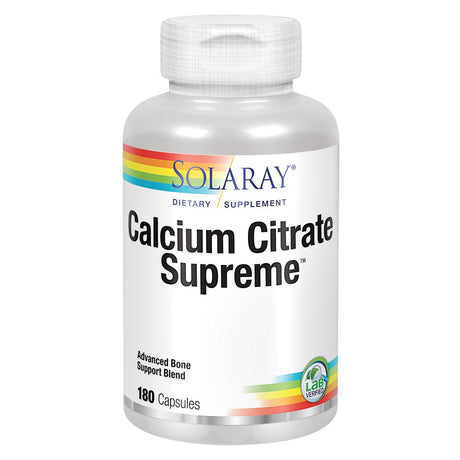 Solaray Calcium Citrate Supreme 800Mg Advanced Bone Support Blend | Gentle Digestion Formula | 30 Servings | 180 Vegcaps