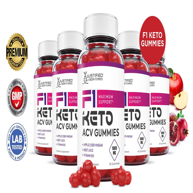 (5 Pack) F1 Keto ACV Gummies 1000MG Dietary Supplement 300 Gummys