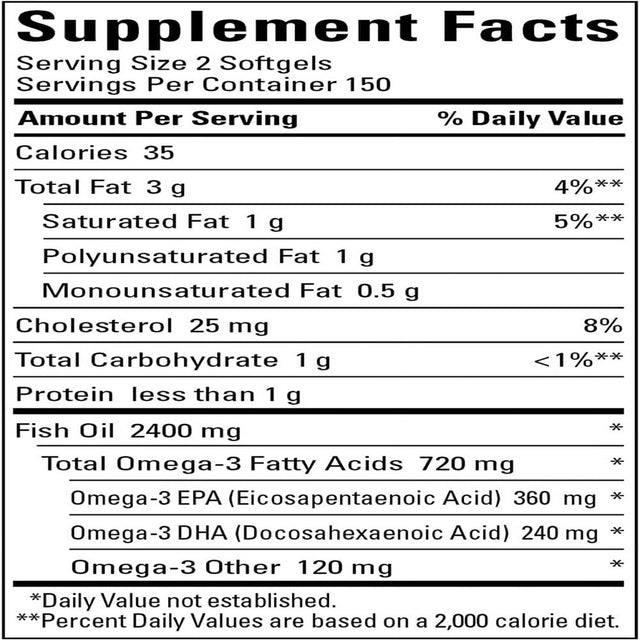 Nature Made Fish Oil, 1200Mg, 300 Softgels