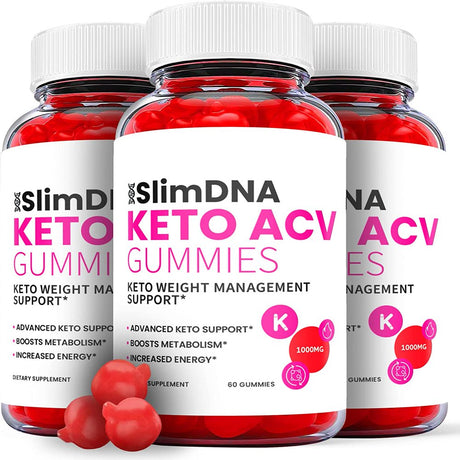 (3 Pack) Slim DNA Keto ACV Gummies - Supplement for Weight Loss - Energy & Focus Boosting Dietary Supplements for Weight Management & Metabolism - Fat Burn - 180 Gummies