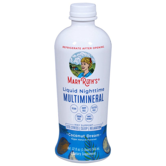 Liquid Nighttime Multimineral - Supports Sleep & Stress - Coconut Dream (32 Fl. Oz. / 64 Servings)