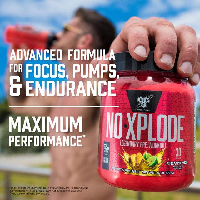 BSN N.O.-XPLODE Pre Workout Supplement with Creatine, Beta-Alanine, and Energy, Flavor: Fruit Punch, 60 Servings