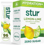 Stur Electrolytes Powder Hydration Packets | Lemon Lime | Sugar Free Water Flavor Packets for Workout Recovery | High Antioxidants & B Vitamins | Keto, Vegan, Non-Gmo, Paleo (96 Packets)