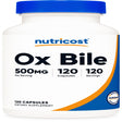 Nutricost Ox Bile Capsules 500Mg per Serving, 120 Capsules - Non-Gmo & Gluten Free Supplement