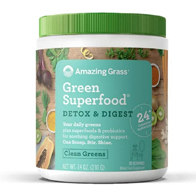 Amazing Grass Greens Blend Superfood Powder for Immune Support + Detox & Digest