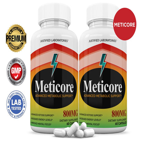 (2 Pack) Meticore Keto Pills Ketogenic Supplement Includes Gobhb Apple Cider Vinegar Macadamia Nut Oil and Green Tea Advanced Ketosis Support for Men Women 120 Capsules