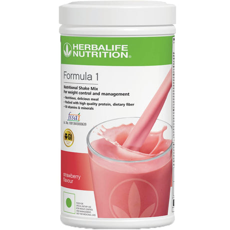 Herbalife Formula 1 Nutritional Shake Mix - 500 Gram - Herbalife Weight Loss - Herbalife Shake - Herbalife Meal Replacement - Herbalife Protein Powder (Strawberry, 500 Grams)