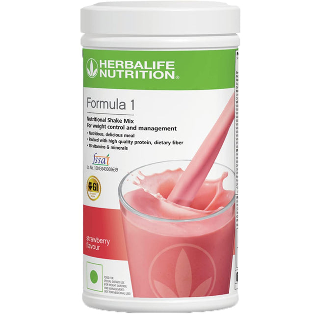 Herbalife Formula 1 Nutritional Shake Mix - 500 Gram - Herbalife Weight Loss - Herbalife Shake - Herbalife Meal Replacement - Herbalife Protein Powder (Strawberry, 500 Grams)