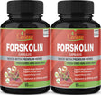 2 Packs Organic Forskolin Supplements Capsules 5000Mg with Turmeric, Arjuna, Garcinia Cambogia, Green Tea - Maximum Strength Coleus Forskohlii Extract - Support Energy Production & Immune System