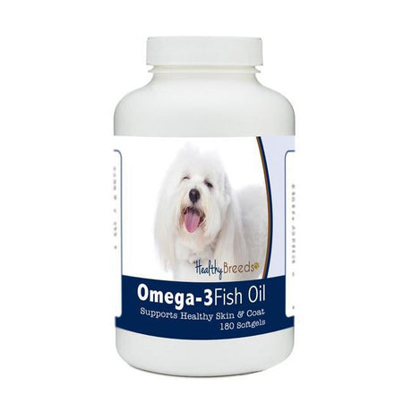 Healthy Breeds 840235184805 Coton De Tulear Omega-3 Fish Oil Softgels, 180 Count