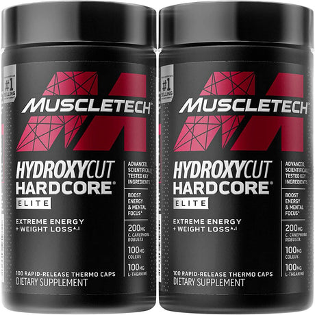 Weight Loss Pills for Women & Men | Hydroxycut Hardcore Elite | Weight Loss Supplement Pills | Weightloss + Energy Pills | Metabolism Booster for Weight Loss | 100 Count (Pack of 2)