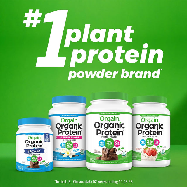 Orgain Organic Vegan & Organic Protein + Superfoods Powders, Vanilla Bean Flavors - Plant Based Protein, Gluten Free