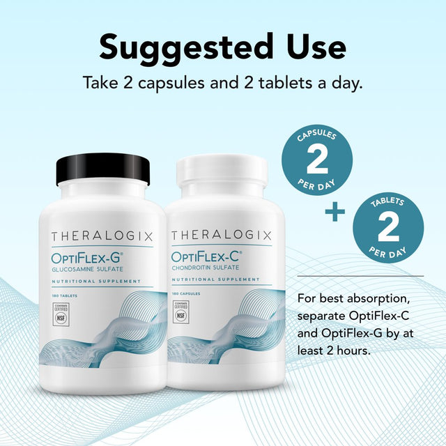 Theralogix Optiflex Complete Glucosamine & Chondroitin Joint Health Supplement | 90 Day Supply | Joint Support Formula Made in the USA