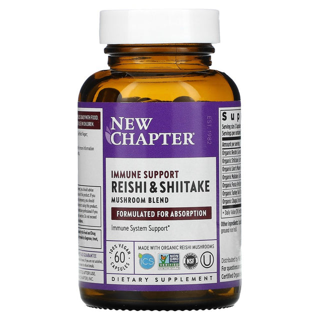 New Chapter, Immune Support, Reishi Shiitake Mushroom Blend, 60 Vegan Capsules