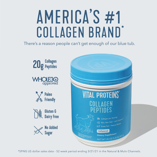 Vital Proteins, Collagen Peptides Powder, Stick Pack Protein Box, 20 Ct, 7 Oz