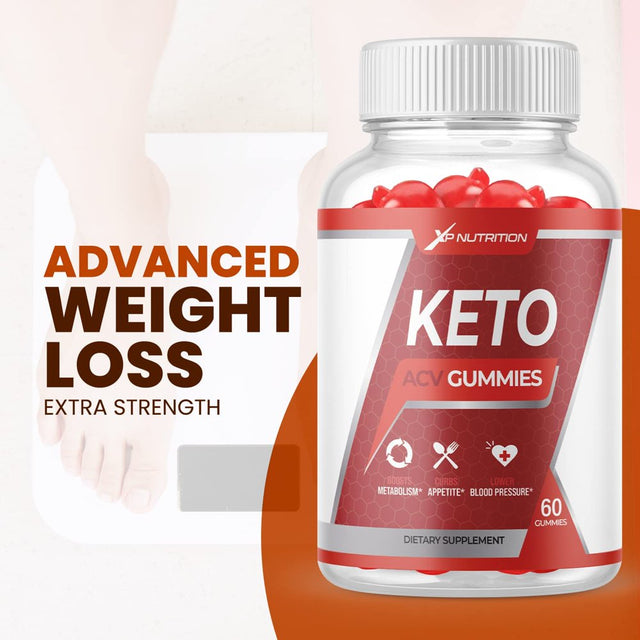 (1 Pack) XP Nutrition Keto ACV Gummies - Supplement for Weight Loss - Energy & Focus Boosting Dietary Supplements for Weight Management & Metabolism - Fat Burn - 60 Gummies