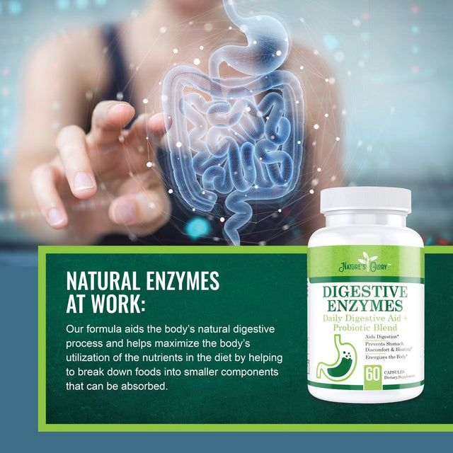 Digestive Enzymes with Probiotics and Prebiotics for Digestive Health, Improved Energy, and Common Gut Issues - 60 Capsules