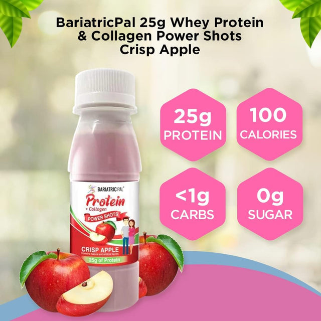 Bariatricpal Ready-To-Drink 25G Whey Protein & Collagen Power Shots - Crisp Apple (12 Bottles)