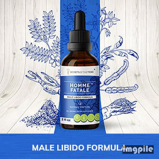 Homme Fatale Alcohol Extract, Tincture, Tongkat Ali, Tribulus, Barrenwort - Horny Goat Weed, Mucuna, Korean Red Ginseng, Pine Pollen. Male Libido Formula 2 Oz