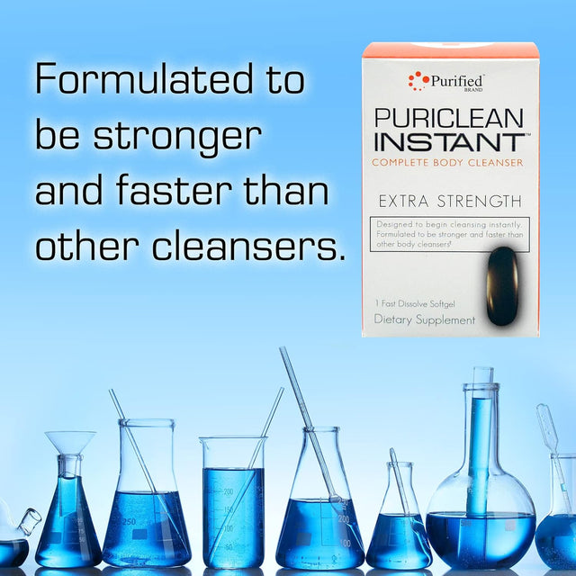 Wellgenix Puriclean Instant Complete Body Cleanser, 1 Fast Acting Softgel, Premium Extra Strength Herbal Cleanse Detox, One Hour Detox Supplement (Pack of 2)