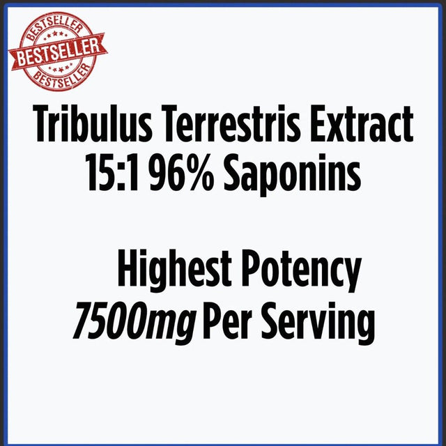 Tribulus Terrestris Saponins 96% Strongest Extract 15:1 Bigger Muscles 100% Natural Herbal Supplement Pills