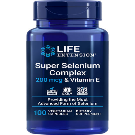 Life Extension Super Selenium Complex, 200 Mcg – 3 Forms of Selenium, Vitamin E – Cellular Health & Longevity Support – Gluten-Free, Non-Gmo, Vegetarian, 1 Daily – 100 Capsules