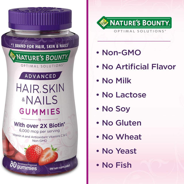 Nature'S Bounty Optimal Solutions Advanced Hair, Skin & Nails Gummies, 6000Mcg - 230 Ct