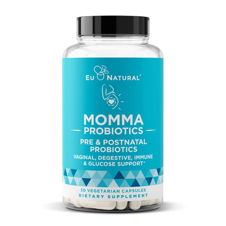 Momma Prenatal Probiotics Mom & Baby – Gut and Digestive Postpartum, Nursing, Morning Sickness Pregnancy Relief – 18 Clinically Proven Strains, 14 Billion CFU, Prebiotic – 30 Mini Vegan Capsules