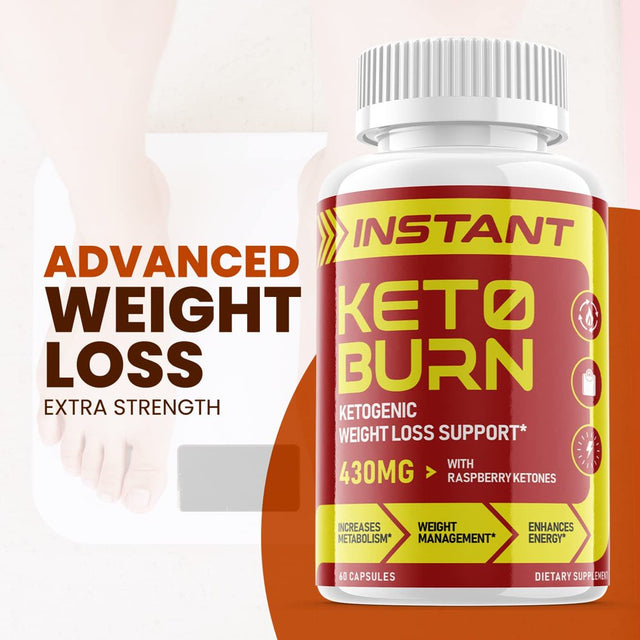 Instant Keto Burn - Ketogenic Weight Loss Support - Energy & Focus Boosting Dietary Supplements for Weight Management & Metabolism - Advanced Fat Burn Raspberry Ketones Pills-180 Capsules (3 Pack)