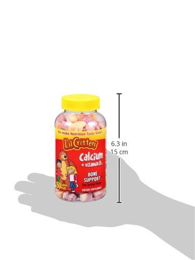 L'Il Critters Calcium Gummy Bears with Vitamin D3, 150 Count