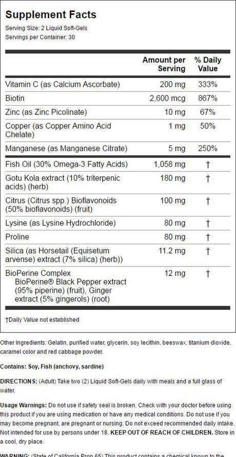 Irwin Naturals Longer, Stronger Hair and Nails 60 Softgel