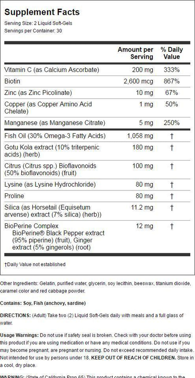 Irwin Naturals Longer, Stronger Hair and Nails 60 Softgel