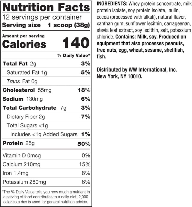 WW Chocolate Protein Booster - Whey Protein Powder, 2 Smartpoints - Weight Watchers Reimagined