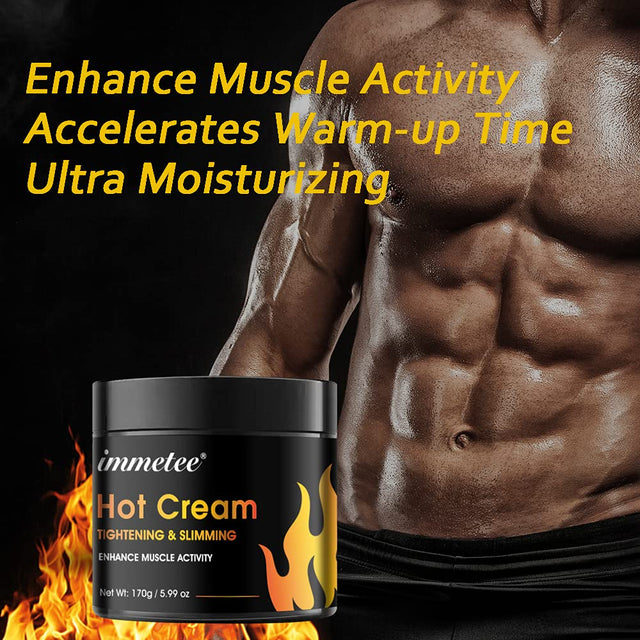 Hot Cream for Belly Fat Burner, Hot Cream Cellulite and Fat Burner, Sweat Fat Burning Gel, Workout Enhancer for Shaping Waist, Abdomen and Buttocks Slimming Cream for Men and Women-170G